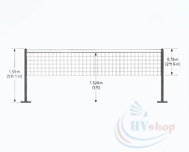 Lưới cầu lông cao bao nhiêu mét - Kích thước lưới cầu lông