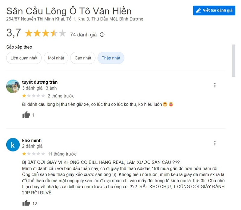 Đánh giá trực tiếp trên sân cầu lông ô tô Văn Hiền