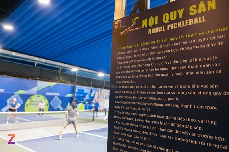 Bảng nội quy sân pickleball