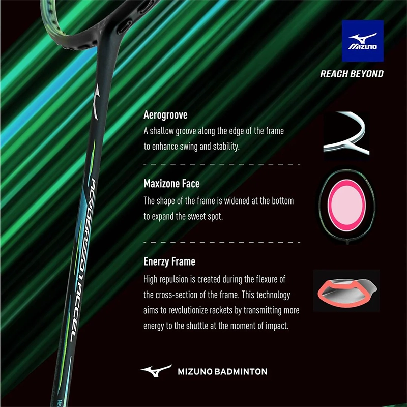 Công nghệ trên vợt cầu lông Mizuno Acrospeed 1 Accel
