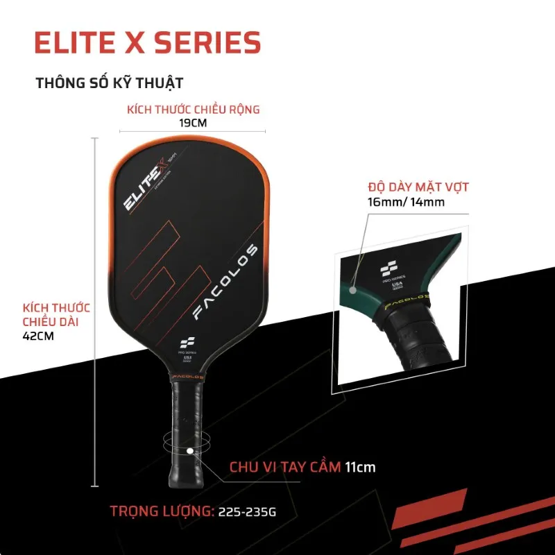 Thông số vợt Facolos Elite X 