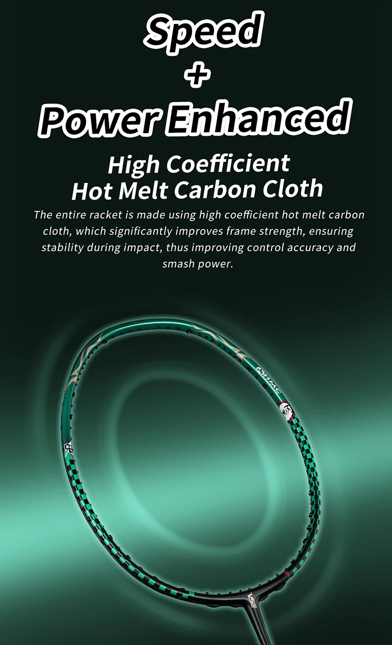 Công nghệ High Coefficient Hot Melt Carbon Cloth trên vợt cầu lông VS Kimetsu no Yaiba 10 - Kamado Tanjiro
